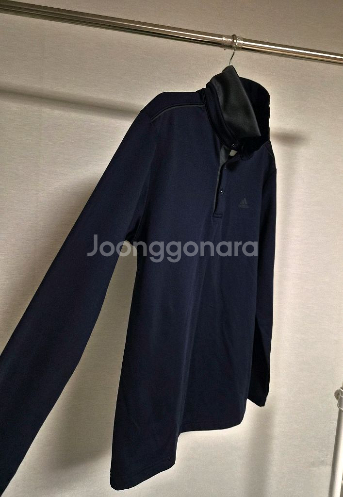 100) 아디다스 골프 기모 폴로티셔츠 네이비--3
