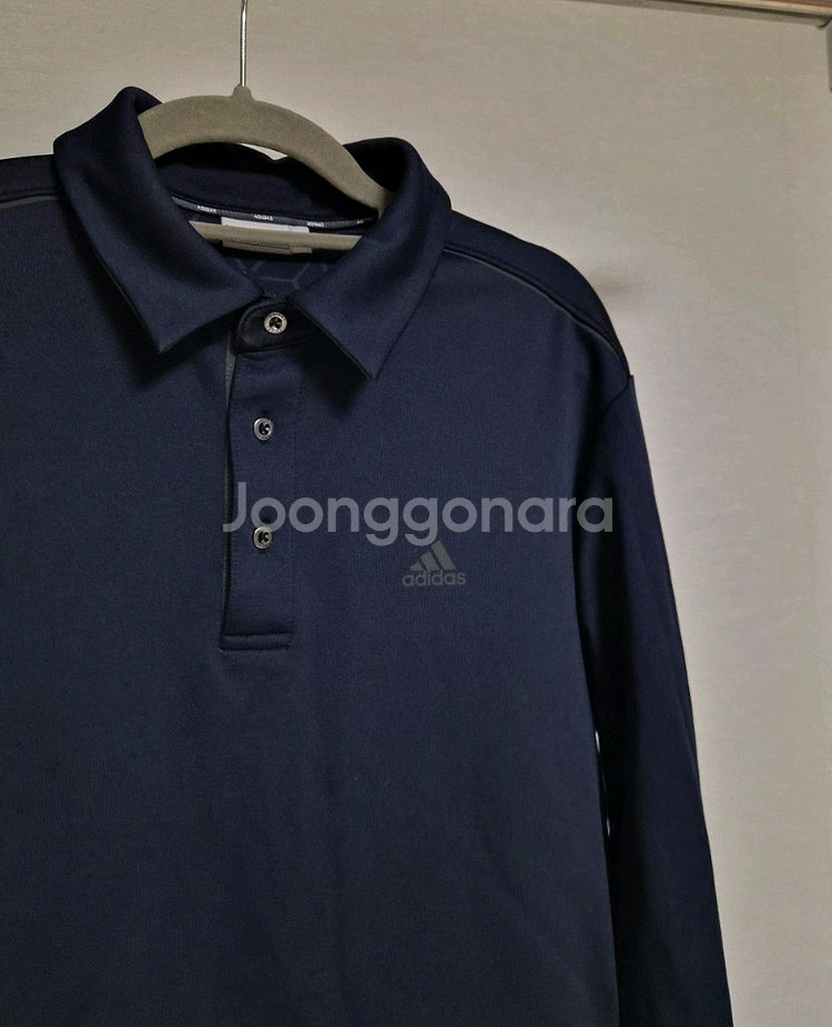 100) 아디다스 골프 기모 폴로티셔츠 네이비--1