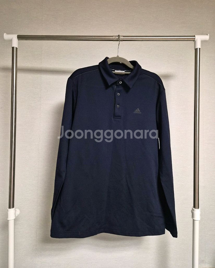 100) 아디다스 골프 기모 폴로티셔츠 네이비--0