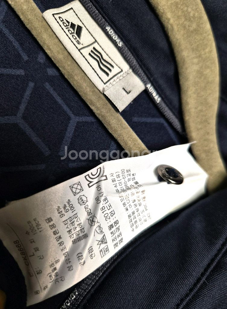 100) 아디다스 골프 기모 폴로티셔츠 네이비--6