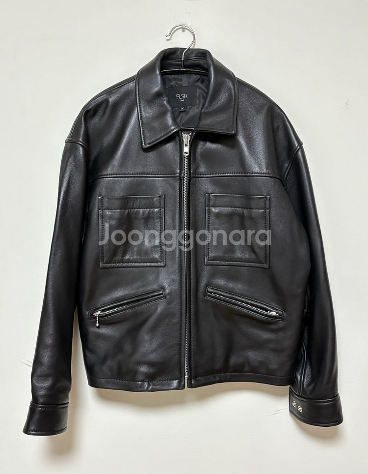 플라스크 양가죽 포켓 라이더 자켓--1