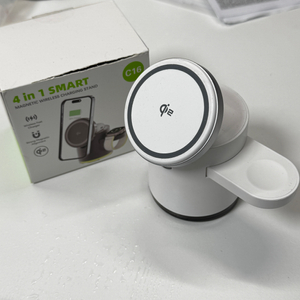 4in1 맥세이프 충전기 QI2 아이폰 에어팟 애플워치 충전 스탠드 조명 거치대 입니다.