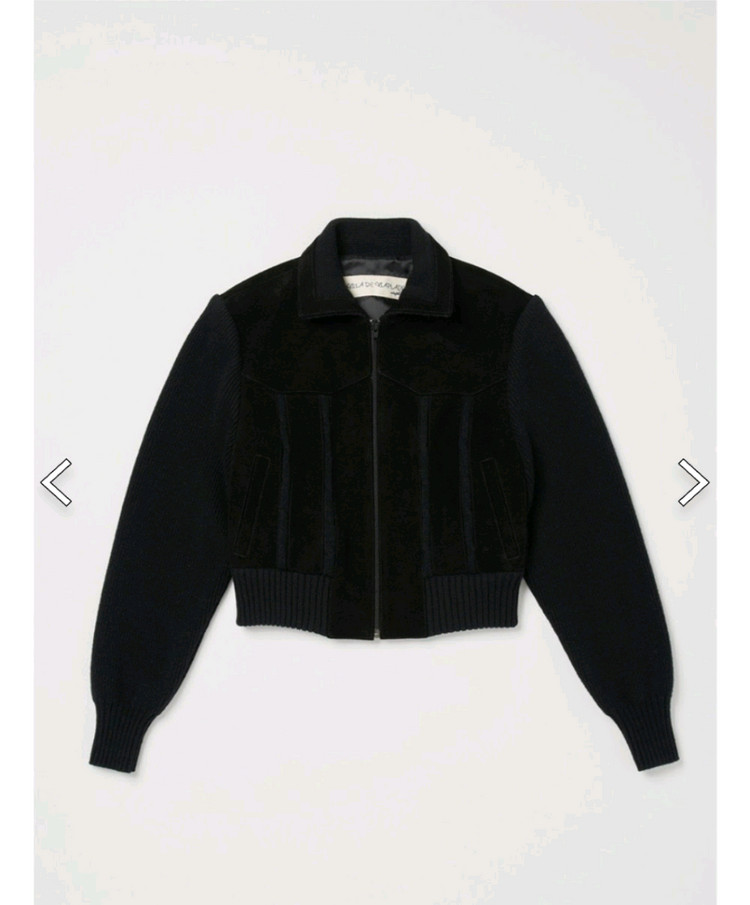 비아플레인 스웨이드 니트 자켓 via suede knit blouson 이미지