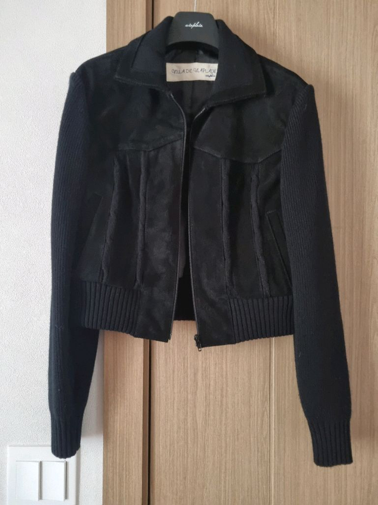 비아플레인 스웨이드 니트 자켓 via suede knit blouson 이미지
