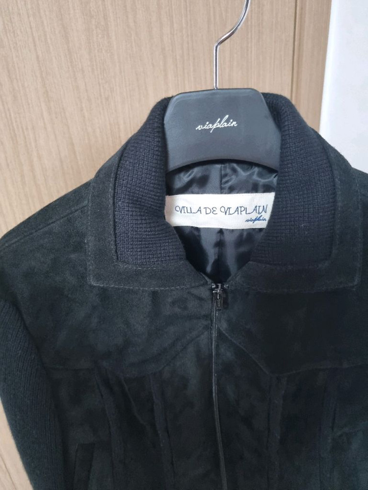 비아플레인 스웨이드 니트 자켓 via suede knit blouson 이미지