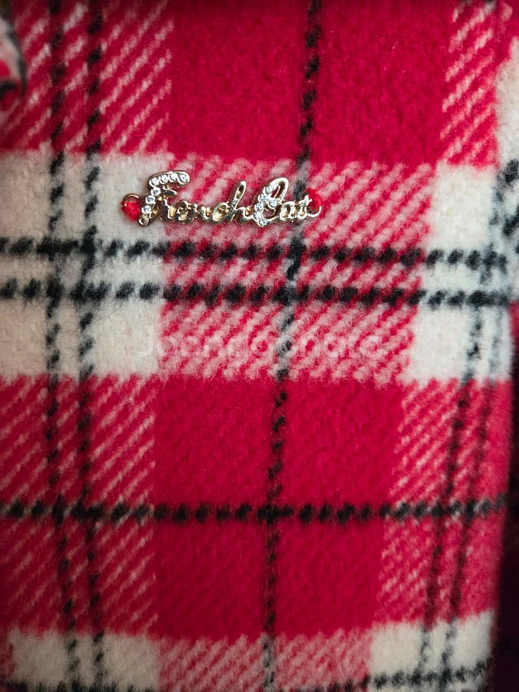 프렌치캣 체크 코트 145--2