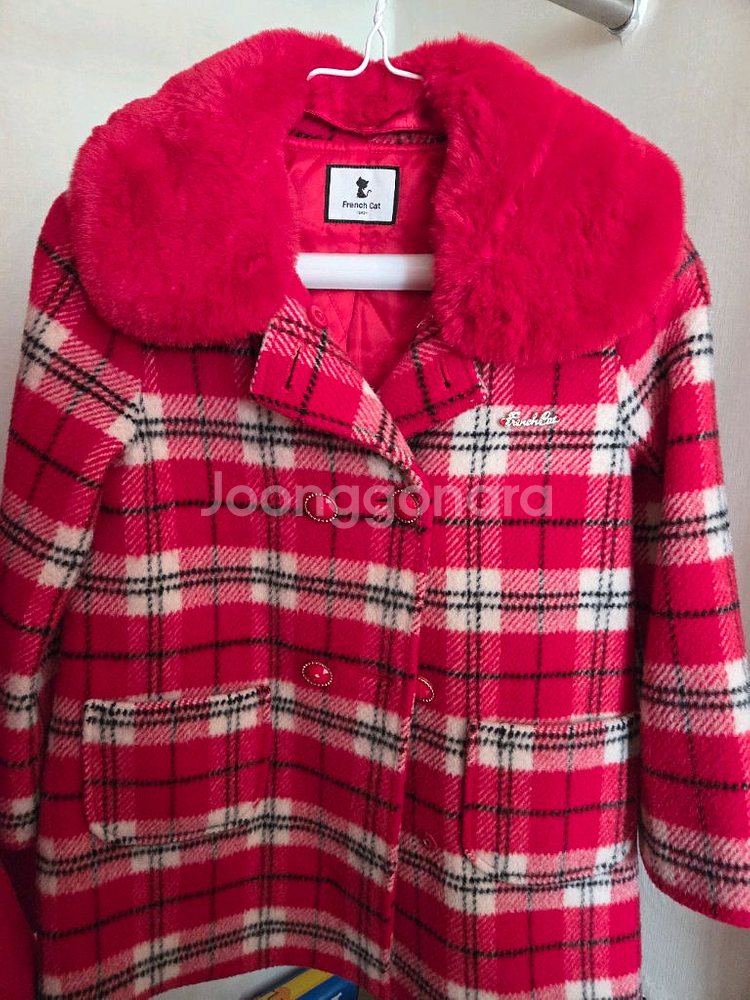 프렌치캣 체크 코트 145--0