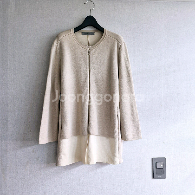 르베이지 니트 집업 자켓--0