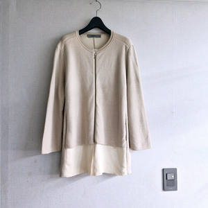 르베이지 니트 집업 자켓