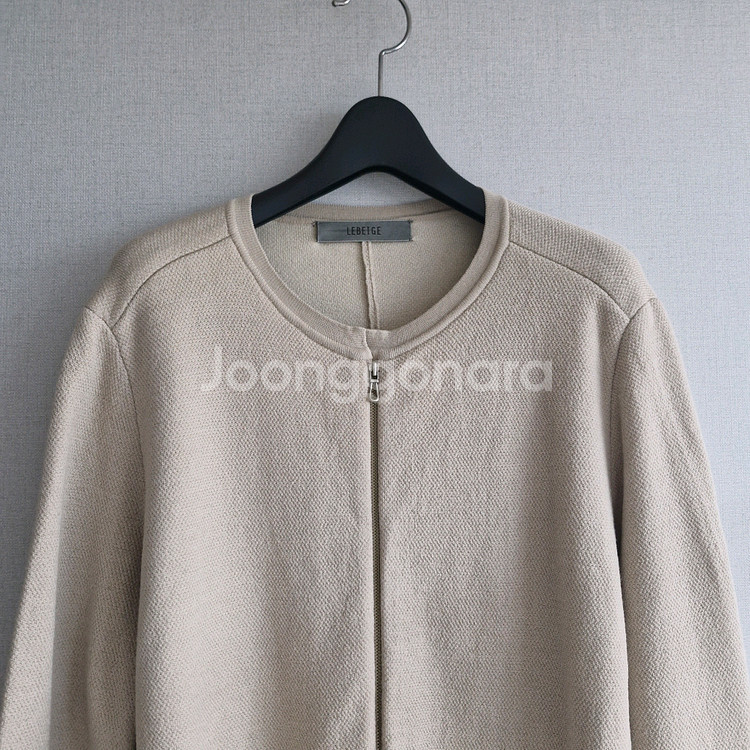 르베이지 니트 집업 자켓--1