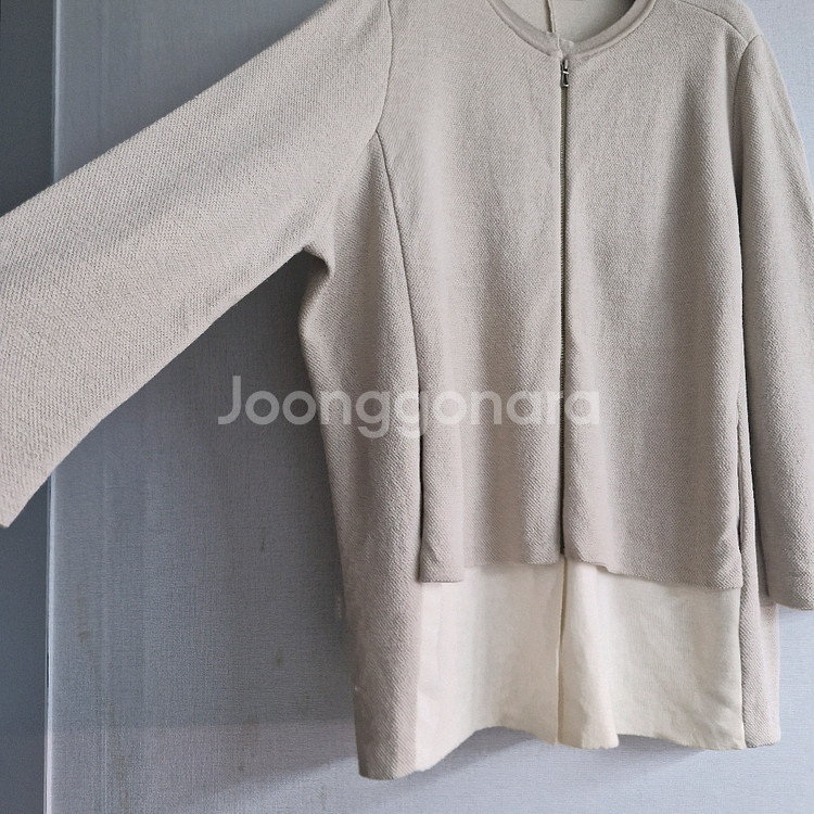 르베이지 니트 집업 자켓--3