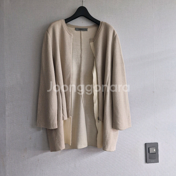 르베이지 니트 집업 자켓--6