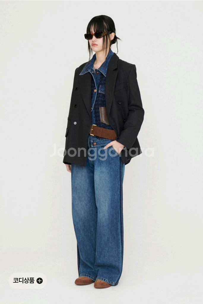 럭키슈에뜨 사이드컬러 데님 팬츠--1