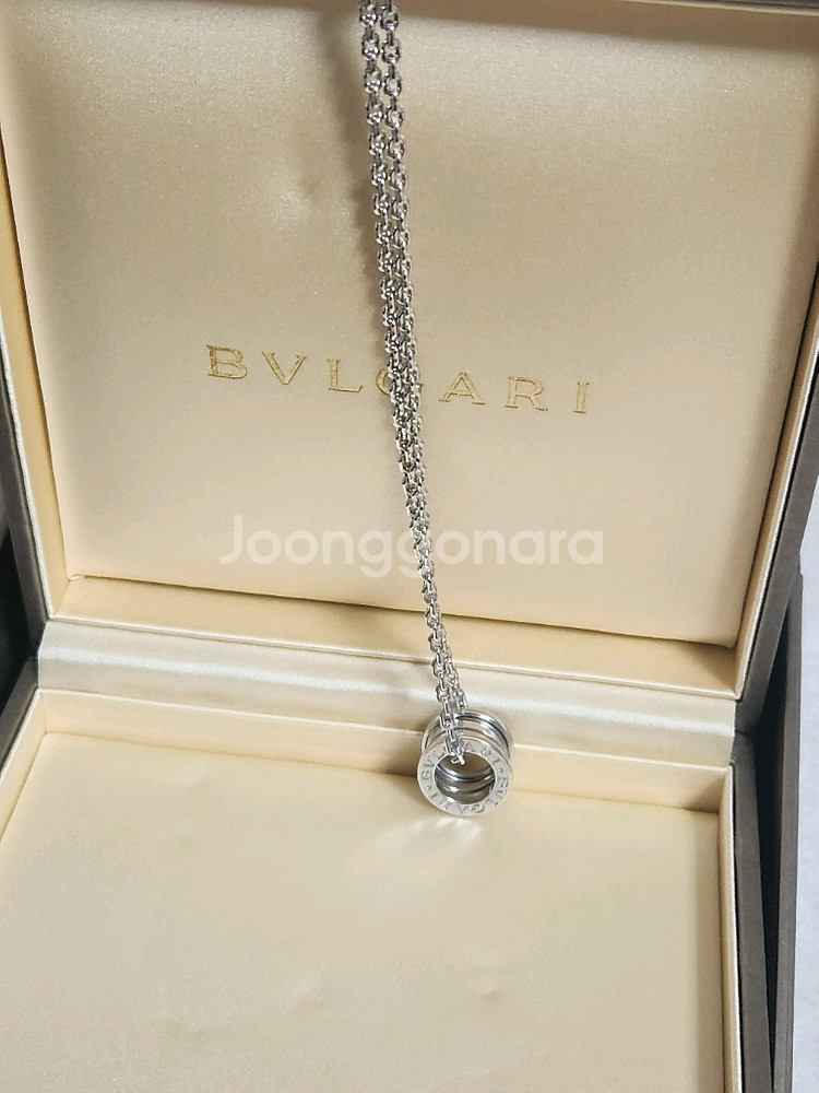 불가리 비제로원 화이트골드 목걸이--4