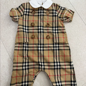 버버리 체크 베이비 롬퍼 바디수트 6M