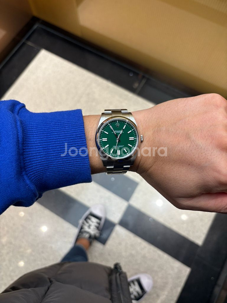 롤렉스 오이스터 퍼페츄얼 오피41 그린--2