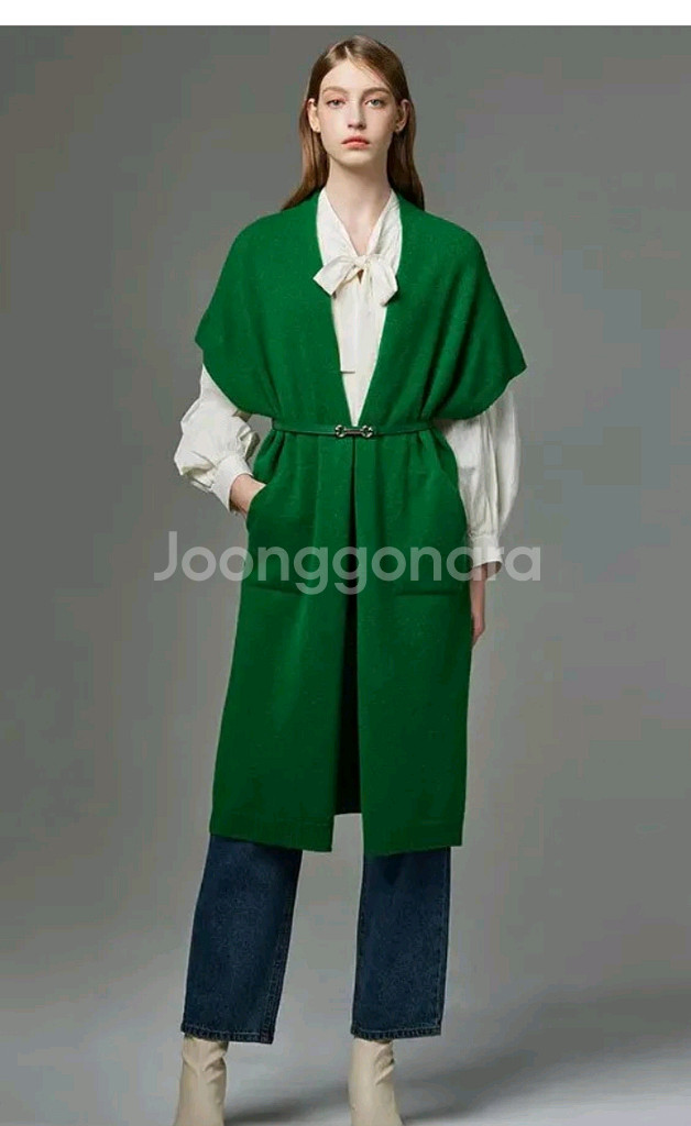 (새상품)메리노울 가디건+벨트포함/66--0