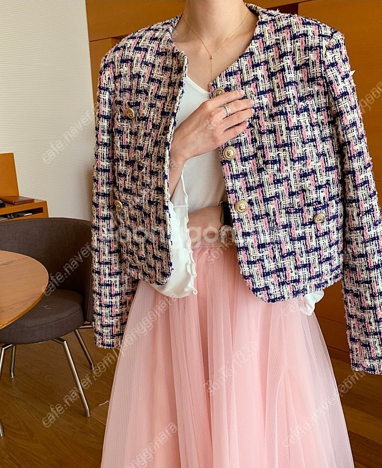 바이씨니 로마 트위드 네이비색상--4