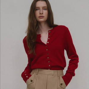 엘보른 캐시미어 실크 가디건 레드