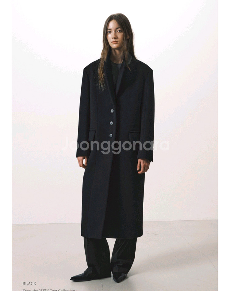 으음키임 울 캐시미어 카라 배색 롱코트--0