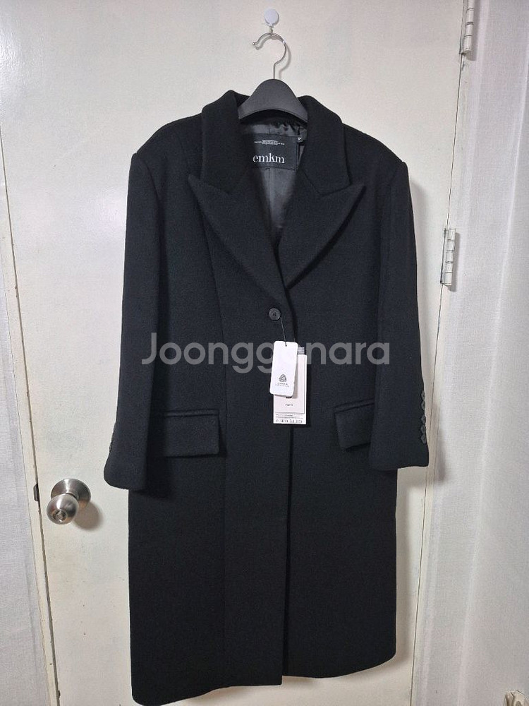 으음키임 울 캐시미어 카라 배색 롱코트--1