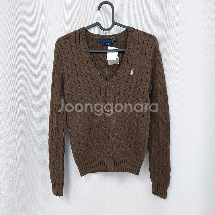 폴로랄프로렌 브이넥 케이블니트--0