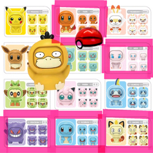 포켓몬 페이스 피규어(고라파덕 꼬부기 파이리 나옹)