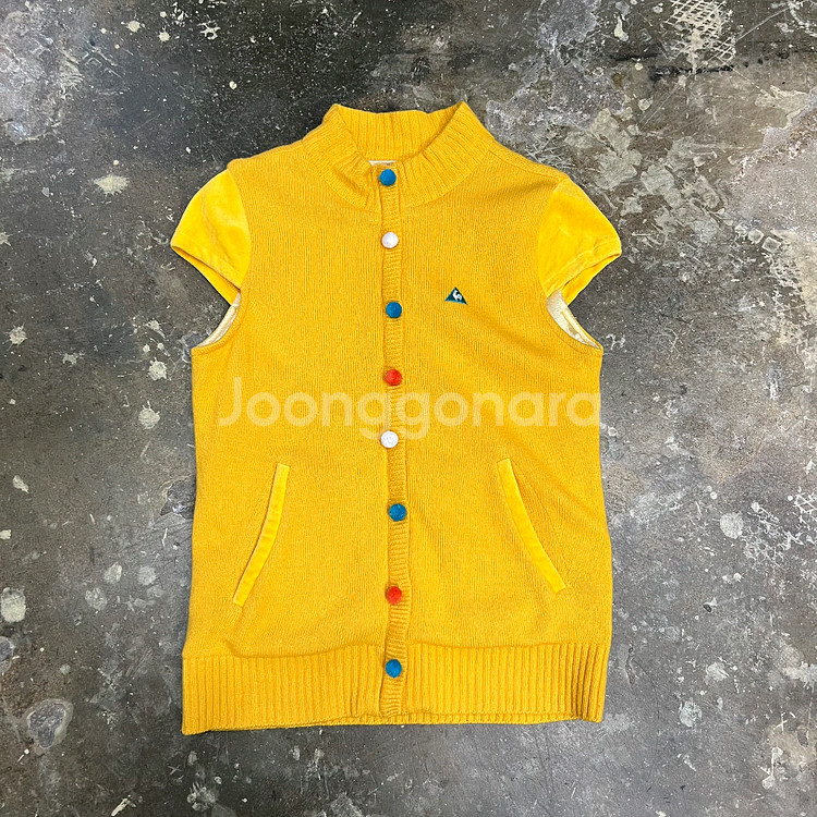 XS) 르꼬끄 골프 방풍 니트 집업 조끼 베스트 여성 골프웨어 골프 의류--0