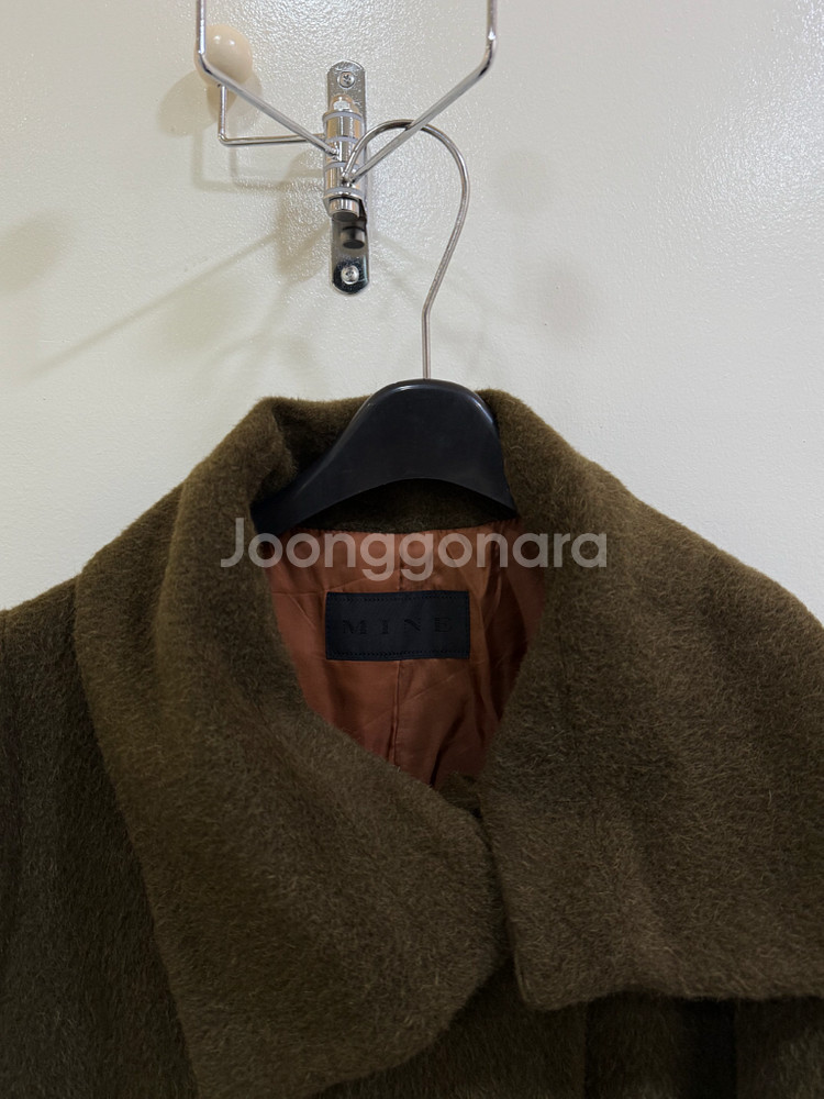 한섬 마인 모직 카키 코트 정품--2