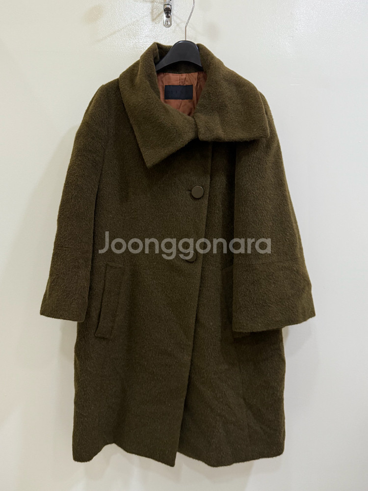 한섬 마인 모직 카키 코트 정품--0
