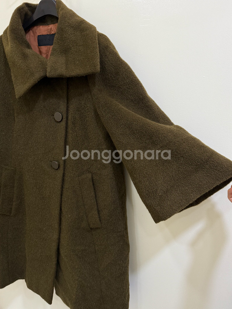 한섬 마인 모직 카키 코트 정품--1