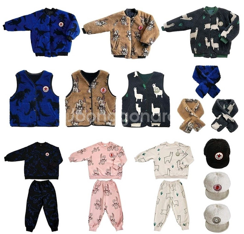 가격내림) 수아비 공룡조끼 XL사이즈와 목도리 세트--0