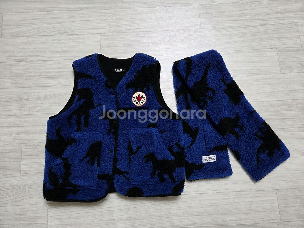 가격내림) 수아비 공룡조끼 XL사이즈와 목도리 세트--2