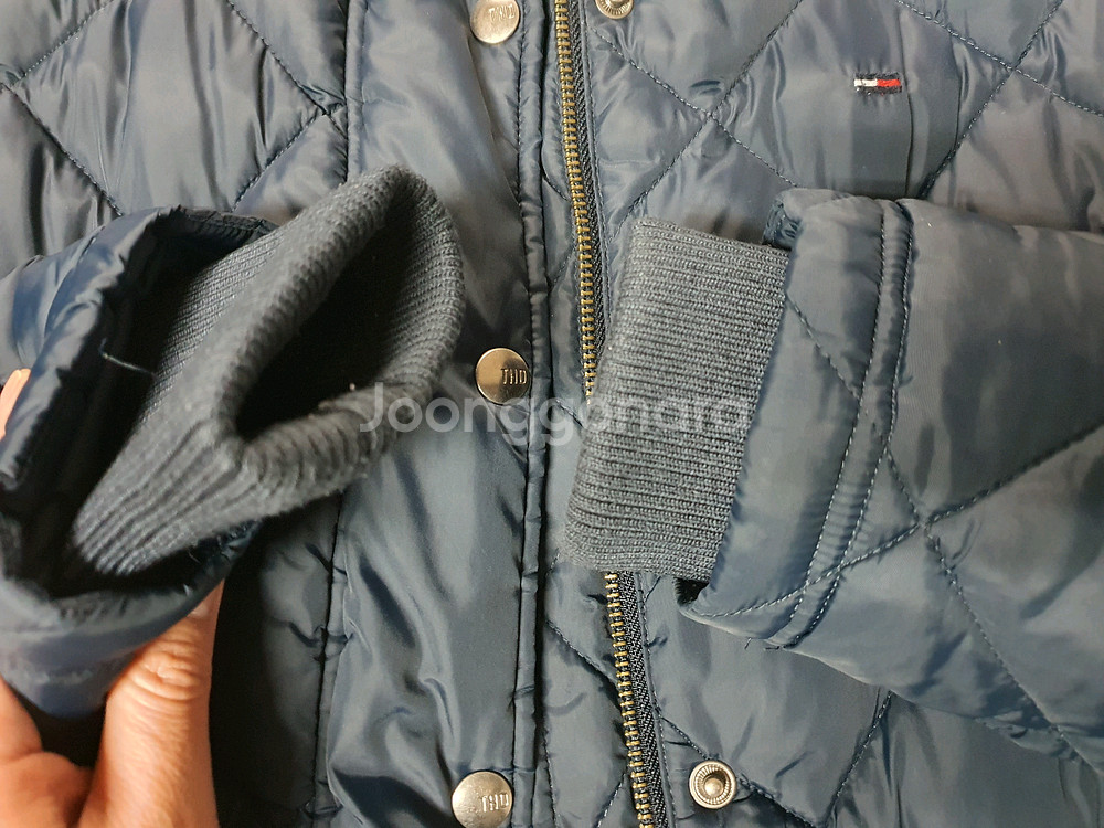 TOMMY HILFIGER 타미 힐피거 여성 아가일엠보싱 패딩--4