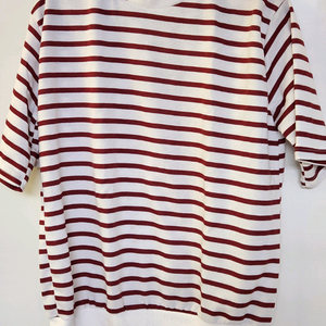 스트라이프 반팔 티셔츠 얇은 니트