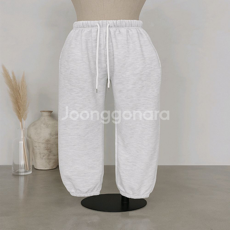 기모 밴딩 조거 팬츠 (백염)--8