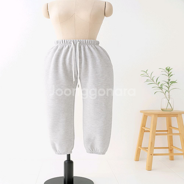 기모 밴딩 조거 팬츠 (백염)--7
