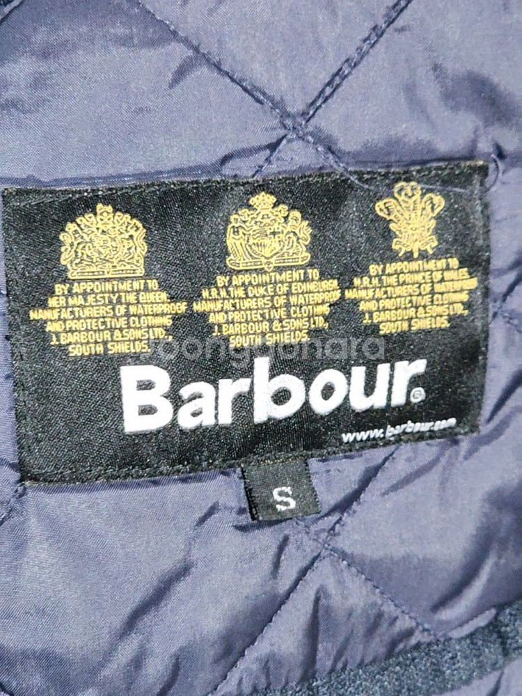 (L) 바버 퀼팅자켓 네이비 누빔점퍼 코듀로이 카라넥--4