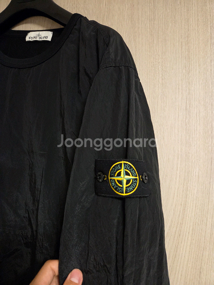 [XL]스톤아일랜드 나일론메탈 맨투맨 블랙--1