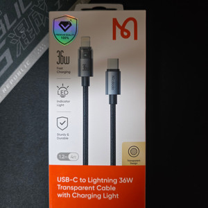 맥도도 TR프로 C to 8핀 PD 고속충전 케이블 - 블랙 36W 1.2M