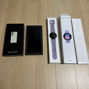 (S급 올갈이) 갤럭시S23 울트라 자급제 512GB 크림 + 워치5