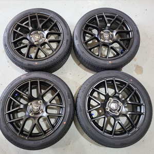 15인치 bk40 무광블랙 모닝 레이 스파크용 휠타이어세트 이미지