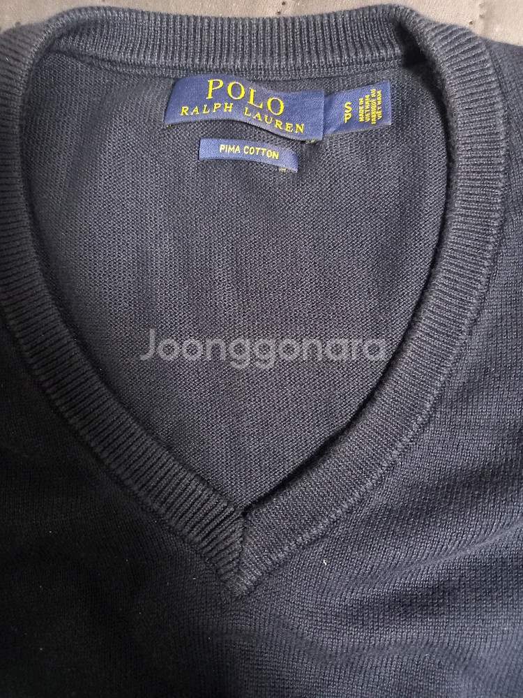 폴로랄프로렌 피마코튼 니트 브이넥 스웨터 네 이비 S사이즈 판매합니다.--1