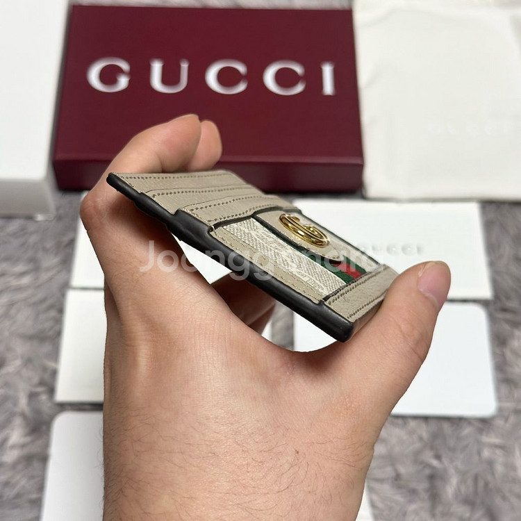 [미사용/새상품] 구찌 GG 오피디아 카드지갑 베이지--4