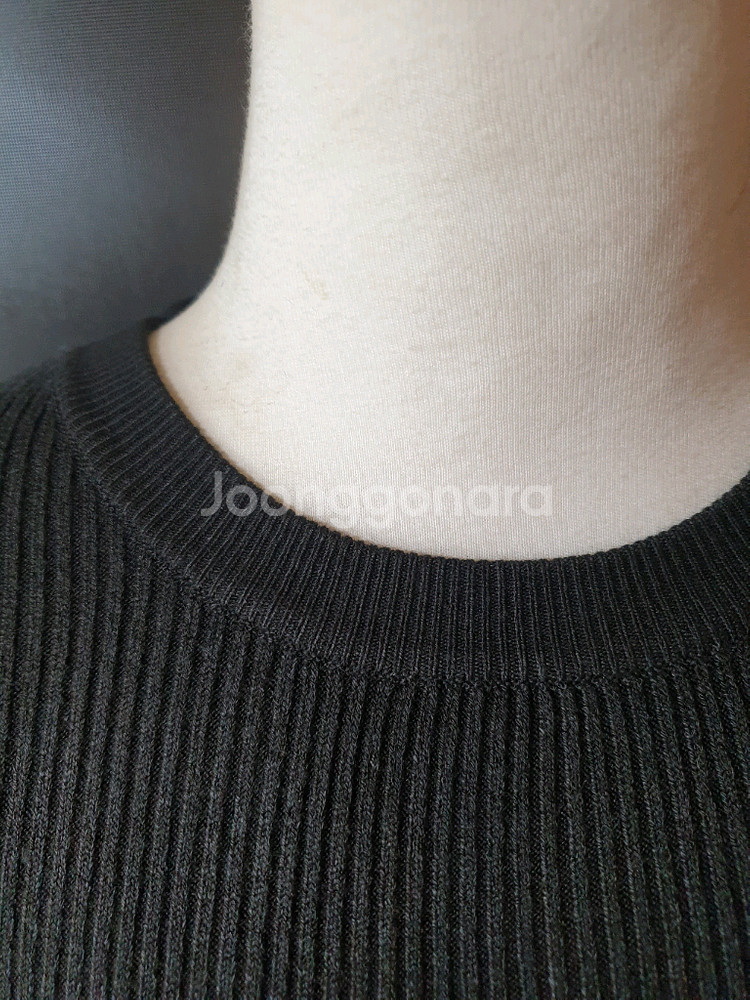 (새제품)슬림핏 골지 롱니트 브라운--3