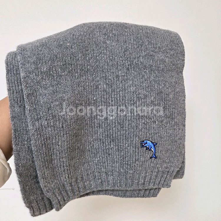 와이케이 돌핀 니트 머플러 그레이--3