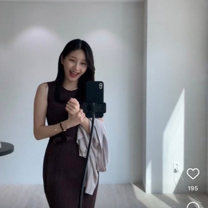 시에 에이프런 드레스 니트 원피스 브라운 m