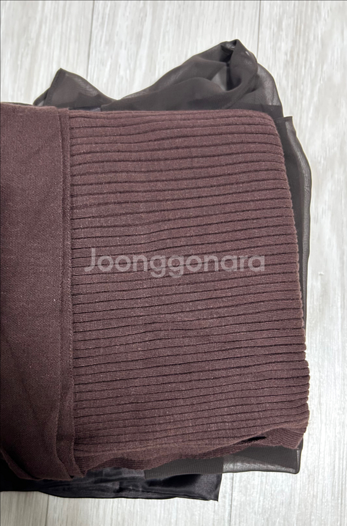 시에 에이프런 드레스 니트 원피스 브라운 m--1