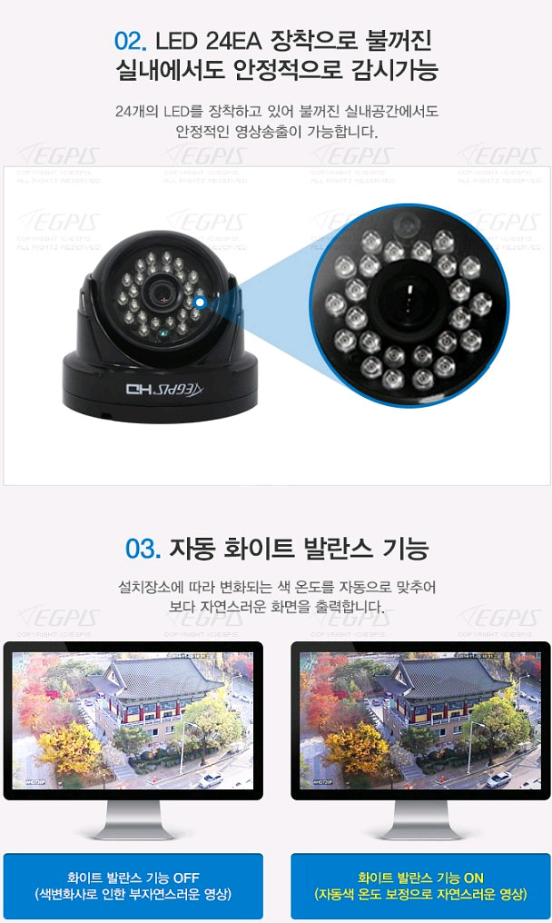 HD-SDI CCTV 카메라 화이트2개, 블랙2개--4
