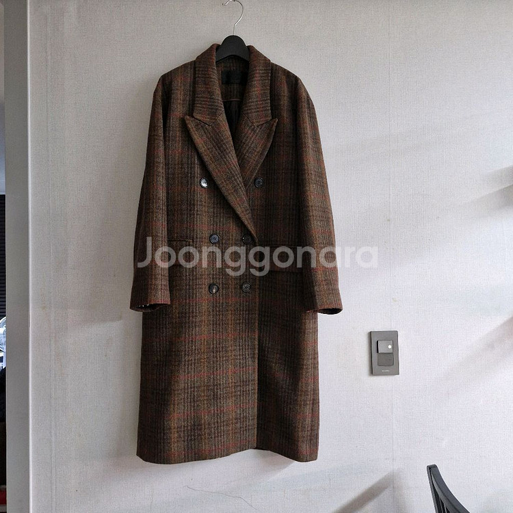 럭키슈에뜨 클래식 체크 더블 코트(새상품 수준)--0